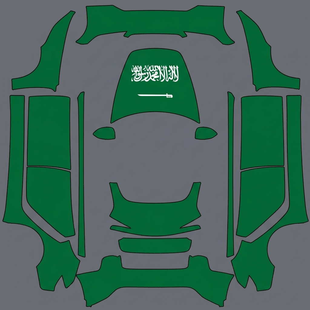 I need a full saudi green flag color on the car — Model 3 (2024+) Performance car wrap on a Model 3 (2024+) Performance